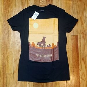 Star Wars The Mandalorian Sunset Poster T-Shirt Small